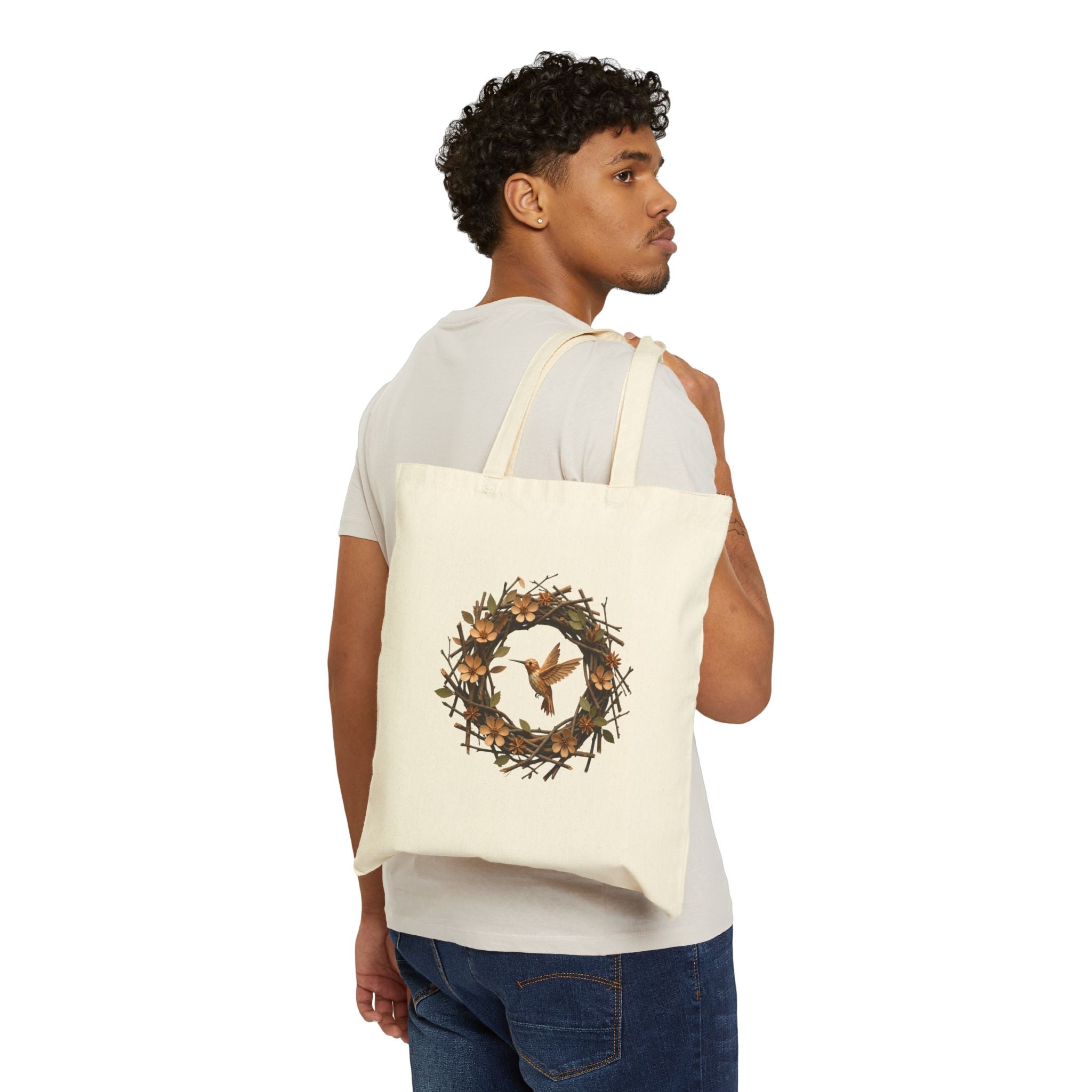 Driftwood Bird Cotton Canvas Tote Bag
