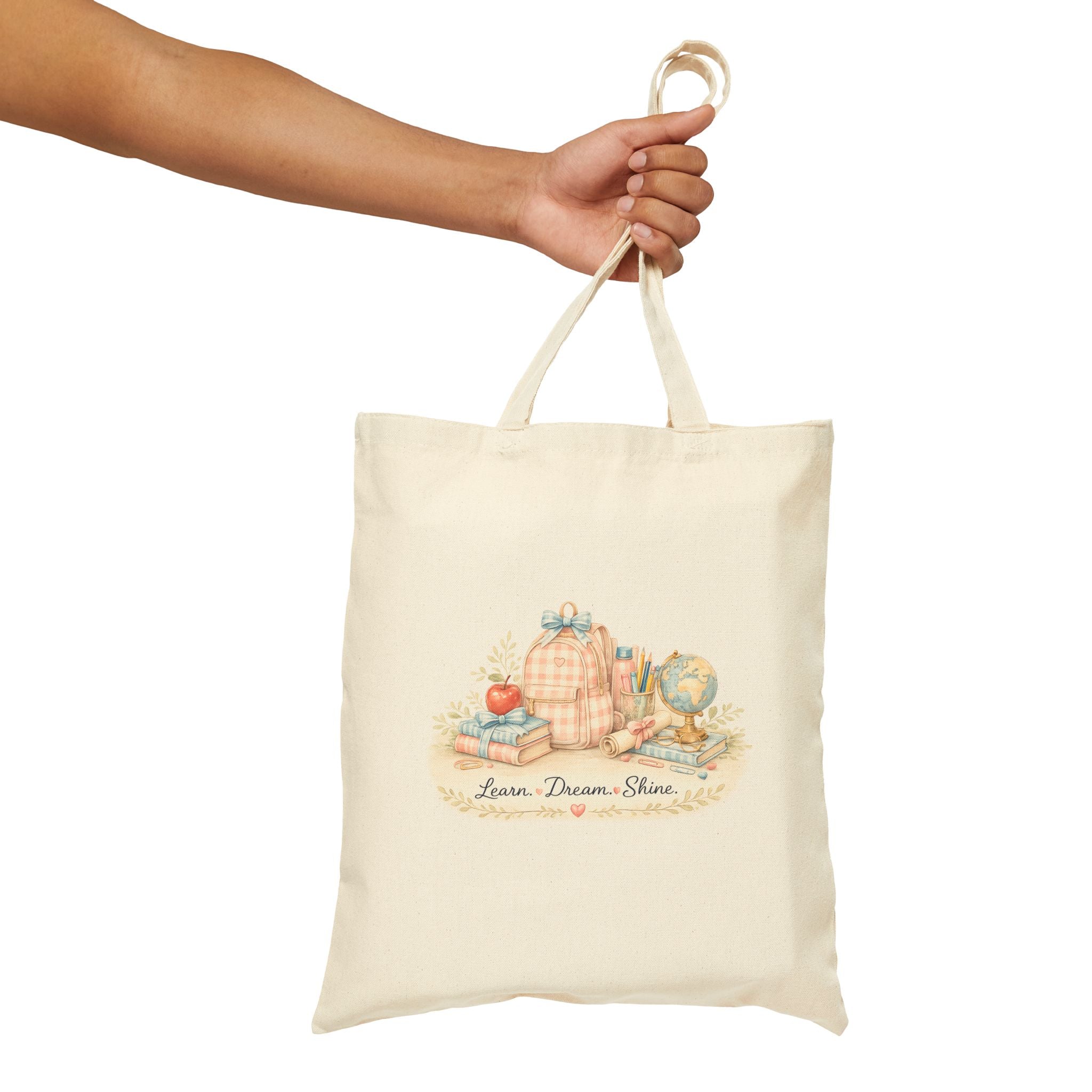Back to School Canvas Tote Bag for Kids & Teachers | Cute School Supply Bag | Teacher Gift | Reusable Cotton Book Bag | Student Tote | Classroom Essentials