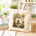 Driftwood Cotton Canvas Tote Bag, Library Bag