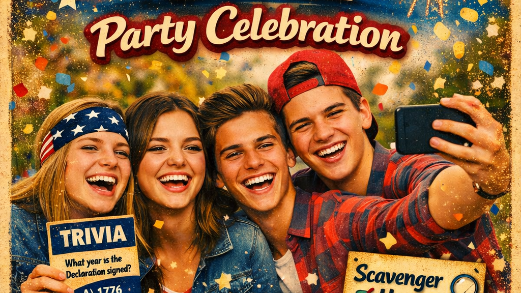 teens 4th of July party with friends and family