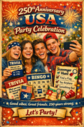 4th of July Printable Bingo Game Set