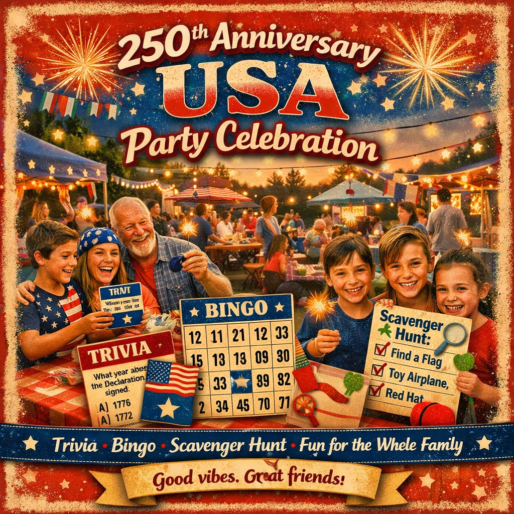 4th of July Printable Bingo Game Set