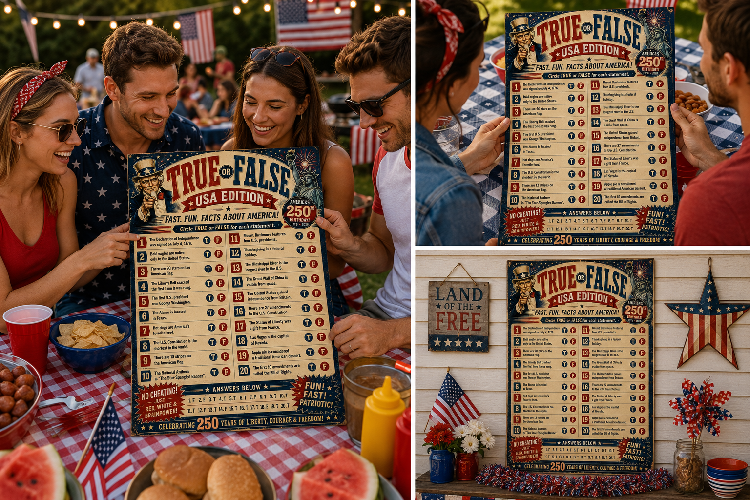 4th of July True or False Trivia Game