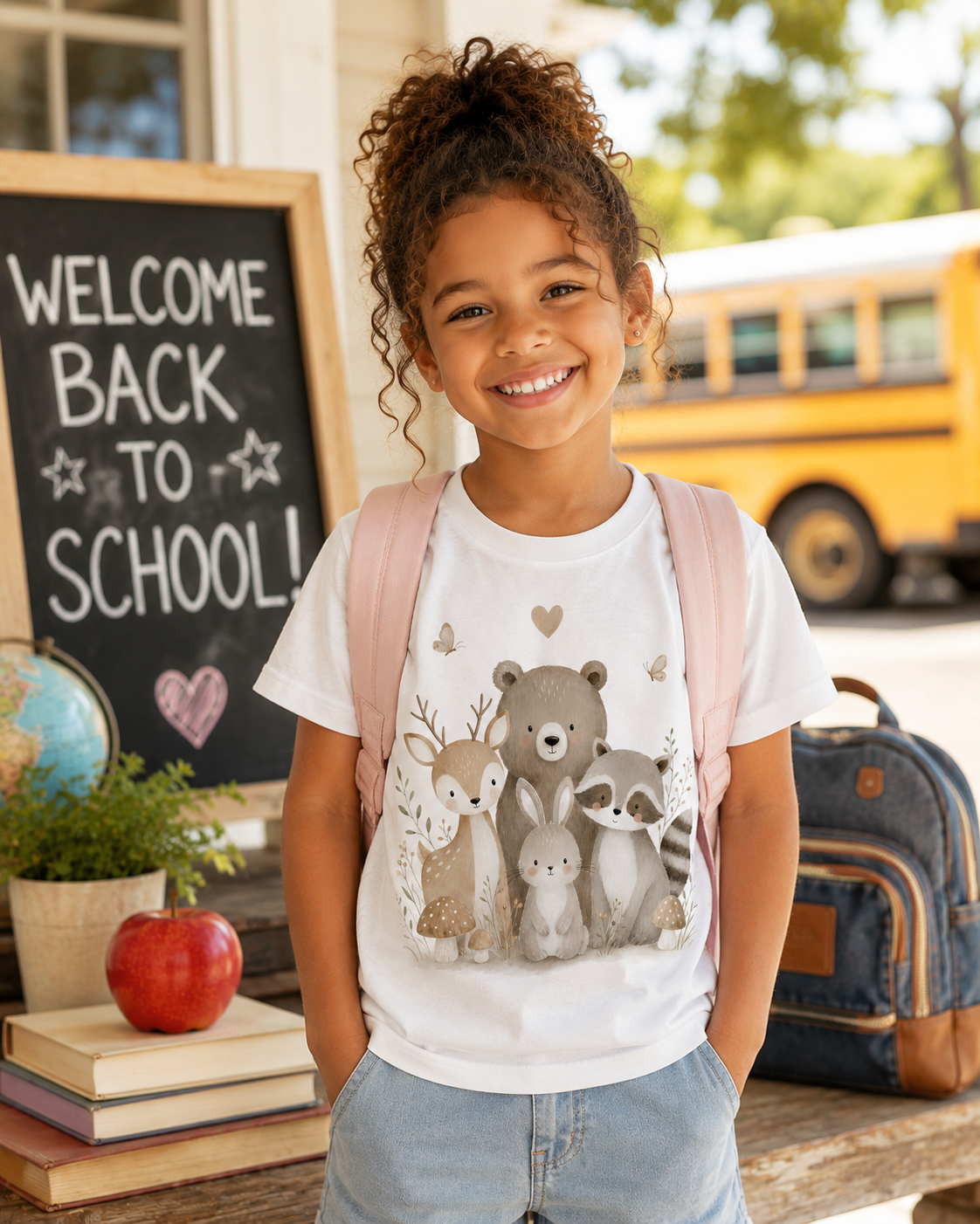 Cute Woodland Friends Kids T-Shirt | Back to School Shirts