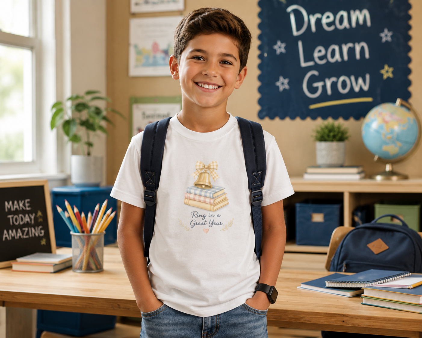 Back to School Youth Graphic Tee – Ring in a Great Year | Cute School Bell Shirt for Boys & Girls | Youth Cotton T-Shirt